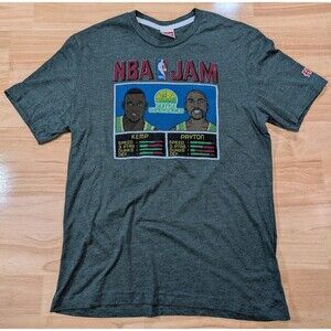 Homage NBA Jam Seattle SuperSonics Kemp Payton Shirt Mens Small Blue Tri-Blend